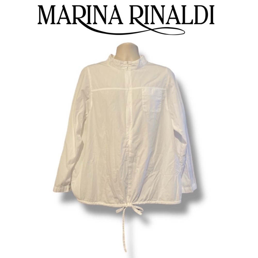 Marina Rinaldi White Utility Jacket with Adjustable Hem